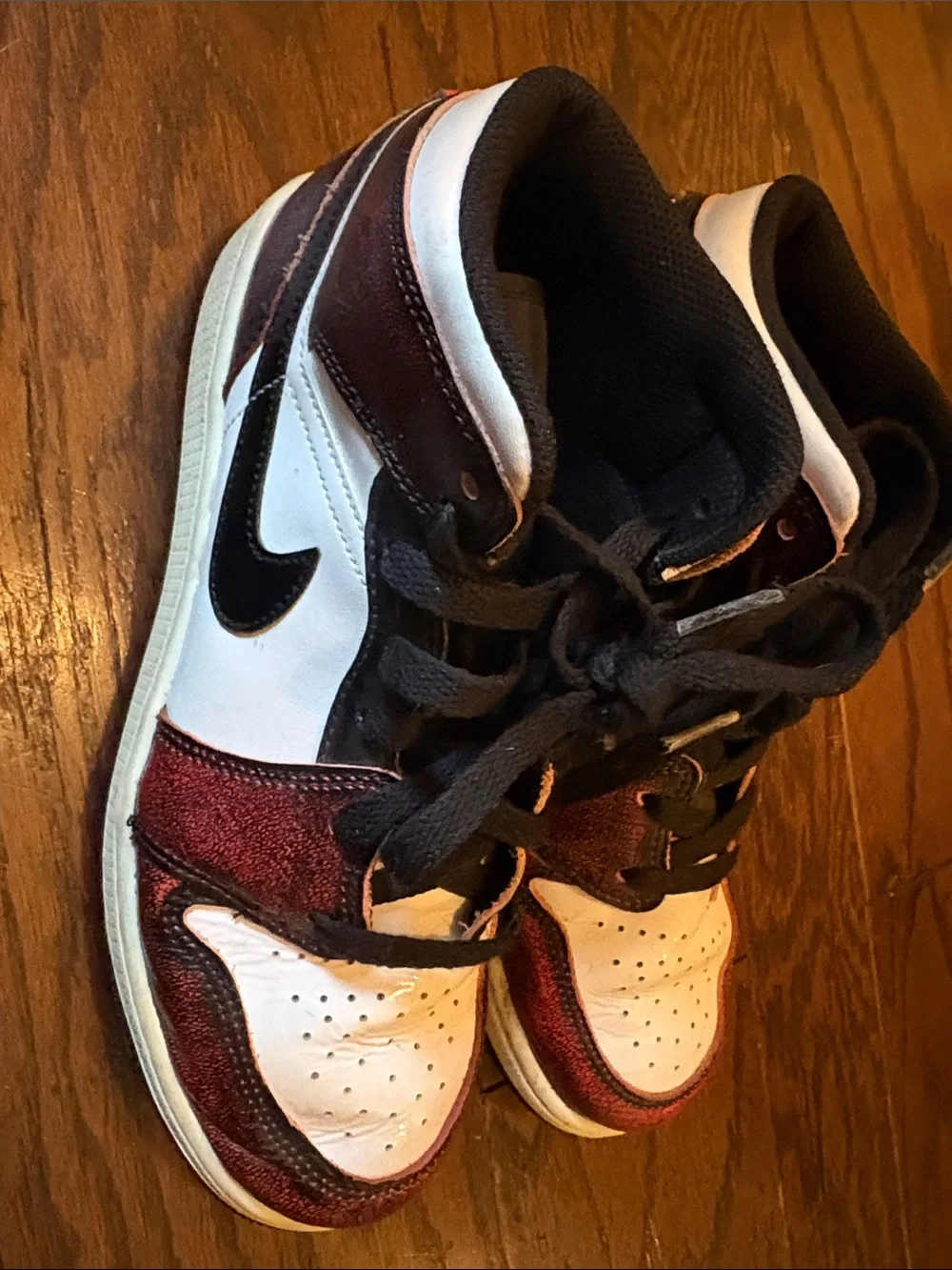 Jordan Kids Metallic Red, White & Black High-Top Sneakers